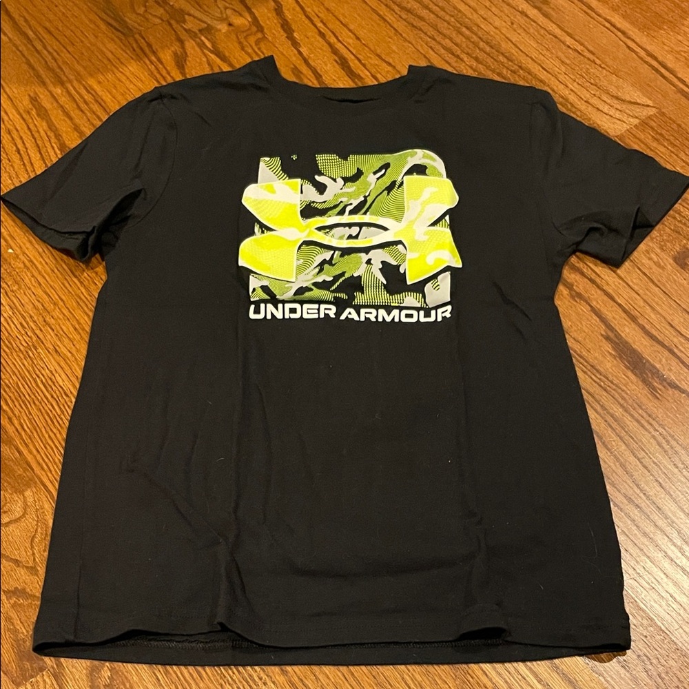 Under Armour Black Tee with Yellow Camo Logo